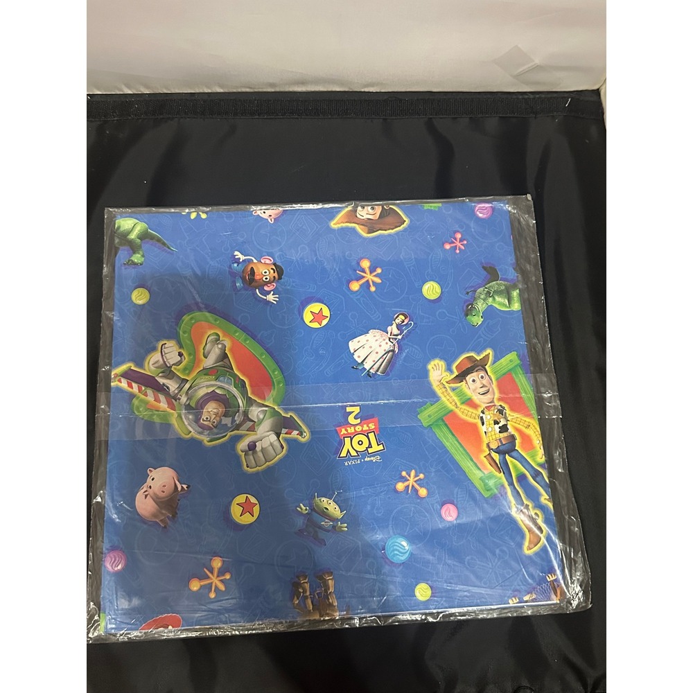 Vintage Toy Story 2 Gift Wrap Hallmark Disney Pixar 2 Sheets Woody Buzz Blue NEW